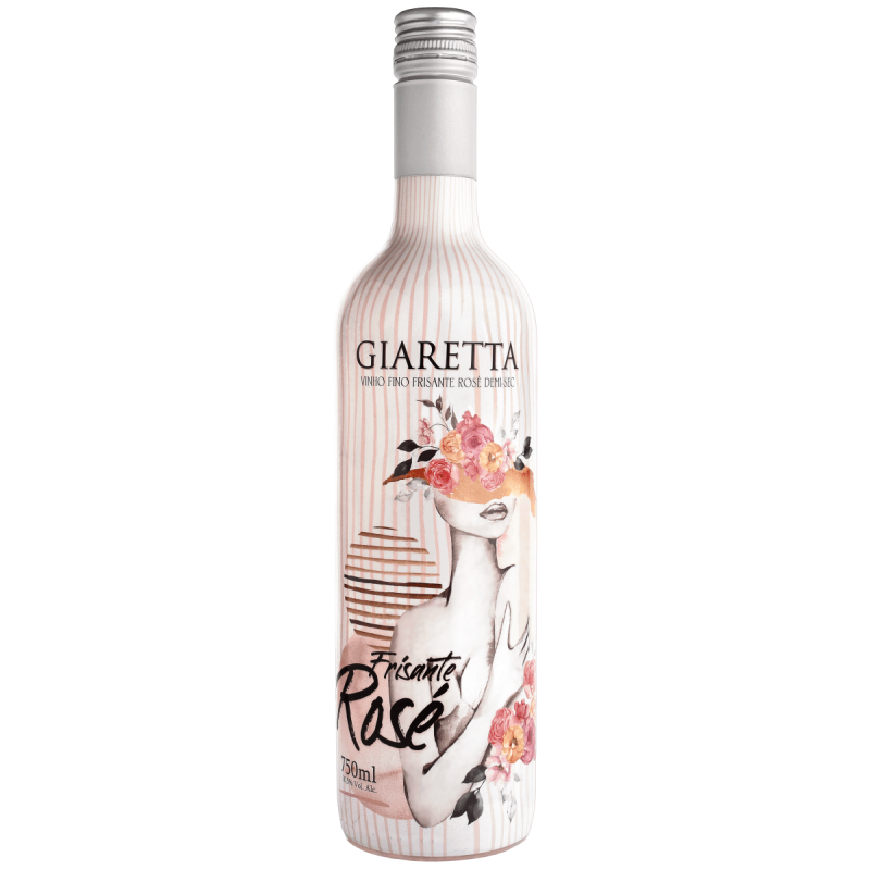 Vinho Fino Frisante Demi-Sec Rosé Giaretta 750ml - Cx c/ 6 unidades